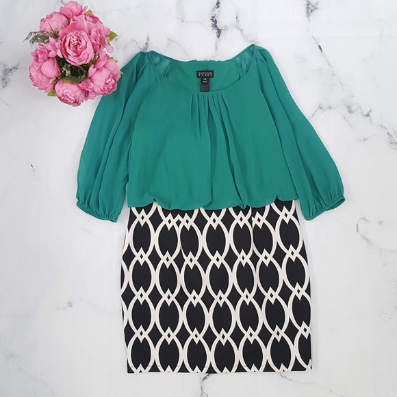 Enfocus Studio Dresses & Skirts - Enfocus, Pullover Dress, Green & Black, 14W